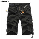 EINAUDI New England Style Men Summer Short Pants Knee Length Military Cargo Camouflage Shorts Loose Bermuda Trousers 5497-black-34-JadeMoghul Inc.