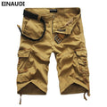 EINAUDI New England Style Men Summer Short Pants Knee Length Military Cargo Camouflage Shorts Loose Bermuda Trousers 5497-khaki-34-JadeMoghul Inc.