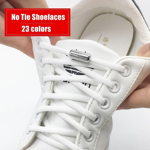 Elastic No Tie Shoelaces Semicircle Shoe Laces For Kids and Adult Sneakers Shoelace Quick Lazy Metal Lock Laces Shoe Strings AExp
