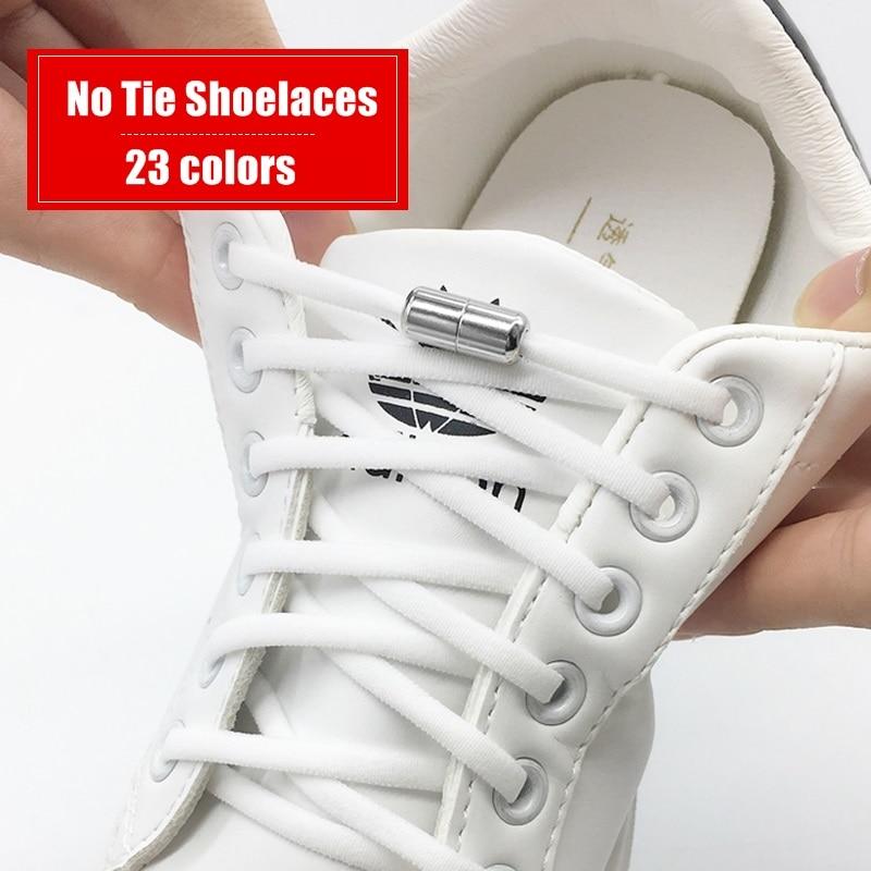 Elastic No Tie Shoelaces Semicircle Shoe Laces For Kids and Adult Sneakers Shoelace Quick Lazy Metal Lock Laces Shoe Strings AExp