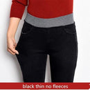 Elastic Waist Fleece Lines Winter Denim Pants-black thin-26-JadeMoghul Inc.