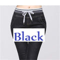 Elastic Waist Stretchy Denim Pants-BLACK-XXXL-JadeMoghul Inc.