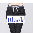 Elastic Waist Stretchy Denim Pants-BLACK-XXXL-JadeMoghul Inc.