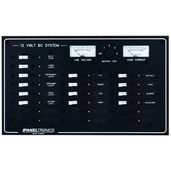 Electrical Panels Paneltronics Standard DC 20 Position Breaker Panel & Meter [9973210B] Paneltronics