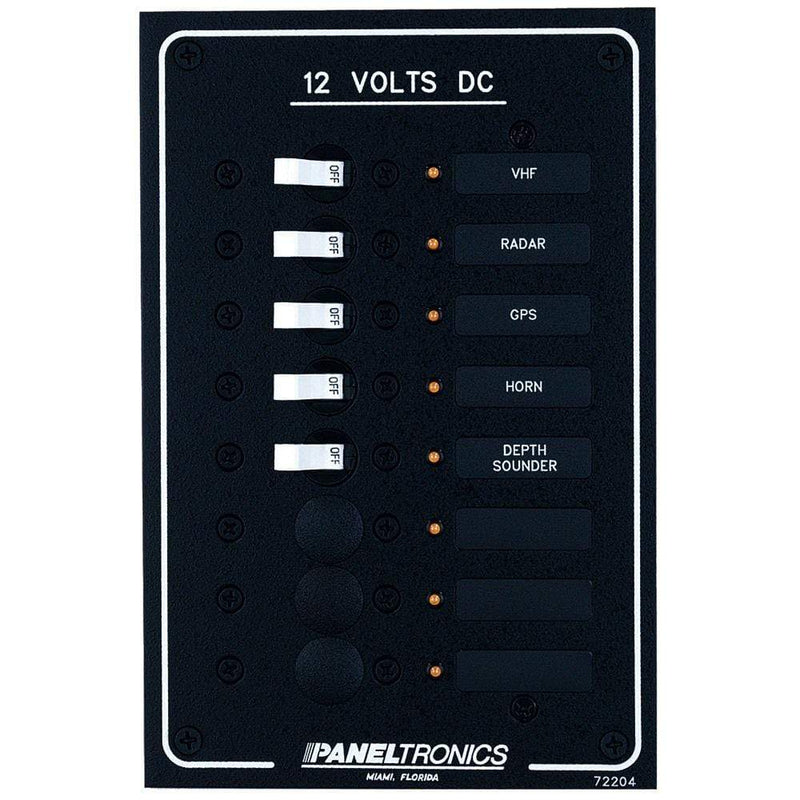Electrical Panels Paneltronics Standard DC 8 Position Breaker Panel w/LEDs [9972204B] Paneltronics