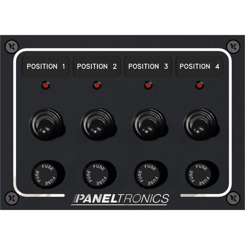 Electrical Panels Paneltronics Waterproof Panel - DC 4-Position Toggle Switch & Fuse w/LEDs [9960008B] Paneltronics