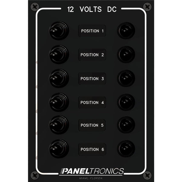 Electrical Panels Paneltronics Waterproof Panel - DC 6-Position Toggle Switch & Circuit Breaker [9960016B] Paneltronics