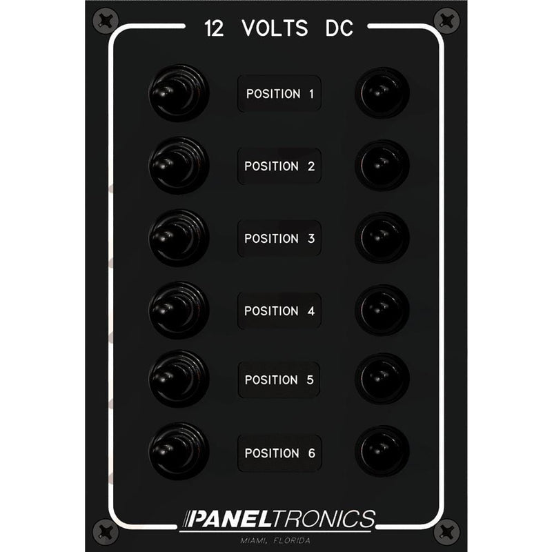 Electrical Panels Paneltronics Waterproof Panel - DC 6-Position Toggle Switch & Circuit Breaker [9960016B] Paneltronics