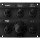 Electrical Panels Sea-Dog Nylon Switch Panel - Water Resistant - 5 Toggles w/Power Socket [424605-1] Sea-Dog