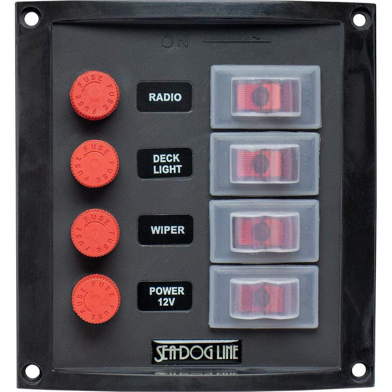 Electrical Panels Sea-Dog Splash Guard Switch Panel Vertical - 4 Switch [424016-1] Sea-Dog