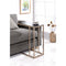 Elegant Black Glass Top Snack Table With Chrome Legs-Console Tables-Black And Gold-Glass And Metal-JadeMoghul Inc.