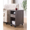 Elegant Chairside Table With Display Shelves and Drawer, Gray-Side Tables and End Tables-Gray-Wood-JadeMoghul Inc.