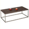 Elegant Coffee Table, Walnut & Brushed Nickel-Coffee Tables-Brown & Gray-PVC Veneer MDF & Metal-JadeMoghul Inc.