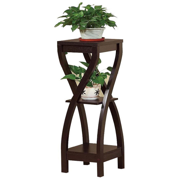 Elegant Design Large Plant Stand, Dark Brown-Console Tables-Dark Brown-Wood-JadeMoghul Inc.