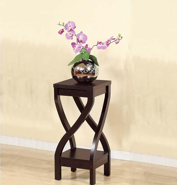 Elegant Design Small Size Plant Stand, Dark Brown-Console Tables-Dark Brown-Wood-JadeMoghul Inc.