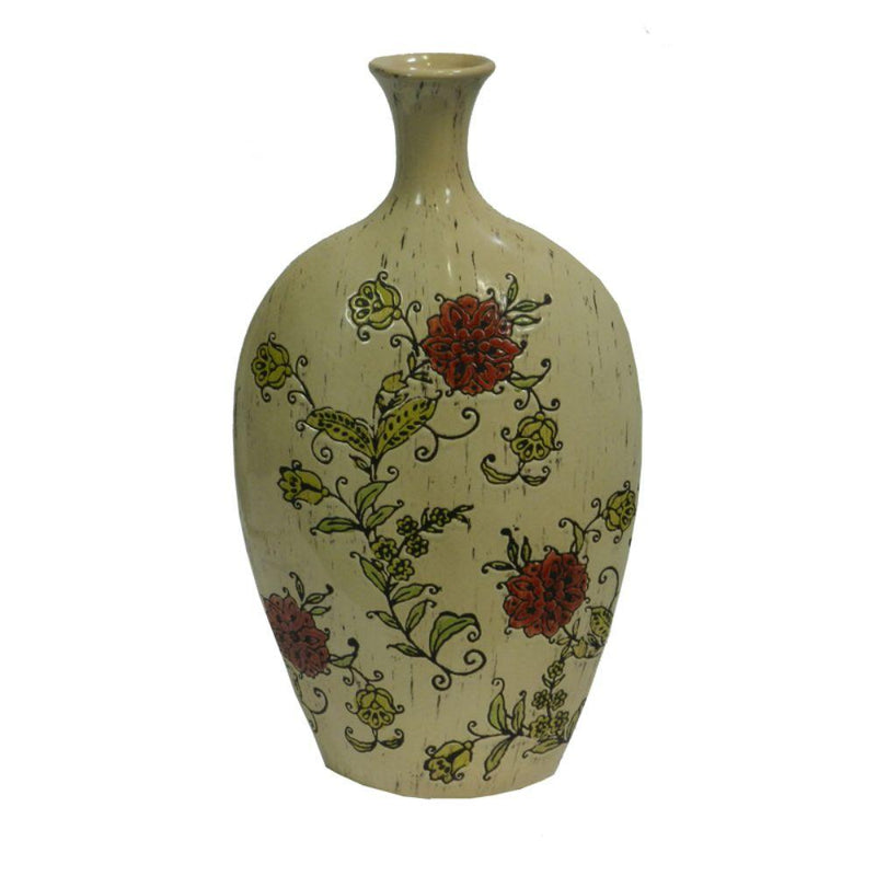 Elegant Multicolor Ceramic Vase - Benzara-vases-Multicolor-Ceramic-Shiny-JadeMoghul Inc.