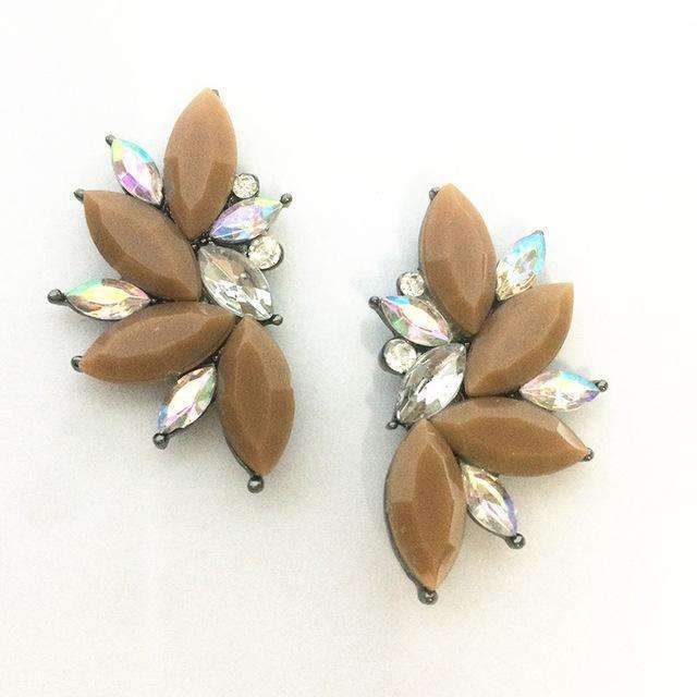 Elegant Rhinestone Crystal Stud Earrings-brown-JadeMoghul Inc.