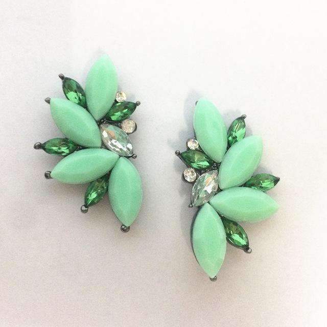 Elegant Rhinestone Crystal Stud Earrings-light green-JadeMoghul Inc.