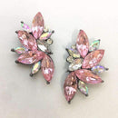 Elegant Rhinestone Crystal Stud Earrings-pink 1-JadeMoghul Inc.