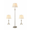 Elegant Set Of Three Traditional Lamp, Silver-Table & Desk Lamp-Silver-Metal-JadeMoghul Inc.