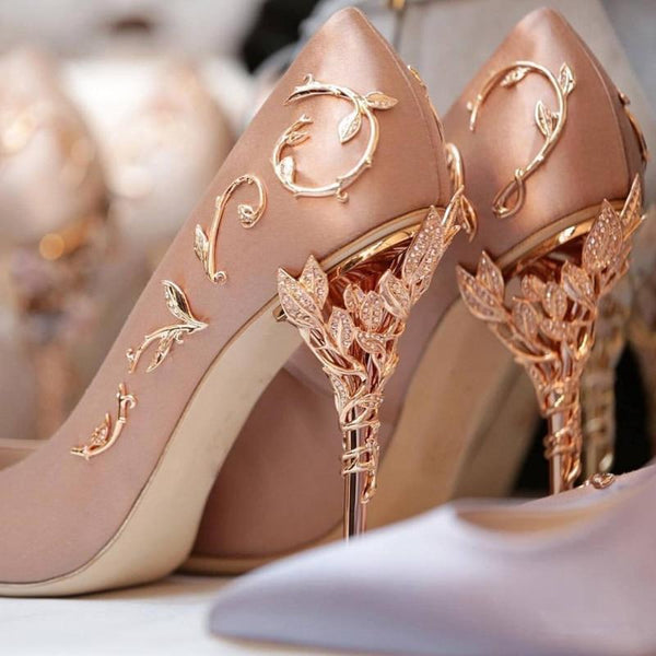 Elegant Silk Women Pumps High Heels Rhinestone Flower Wedding Shoes Brand Design Pointed Toe High Heels Shoes SWB0074-black-6-JadeMoghul Inc.