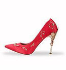 Elegant Silk Women Pumps High Heels Rhinestone Flower Wedding Shoes Brand Design Pointed Toe High Heels Shoes SWB0074-red-6-JadeMoghul Inc.