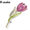 Elegant Tulip Flower Brooch Pin Crystal Costume Jewelry Clothes Accessories Jewelry Brooches For Wedding Z014--JadeMoghul Inc.