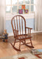 Elegant Wooden Rocking Chair, Tobacco Brown-Rocking Chairs-Brown-Wood ? Engineered Wood-JadeMoghul Inc.