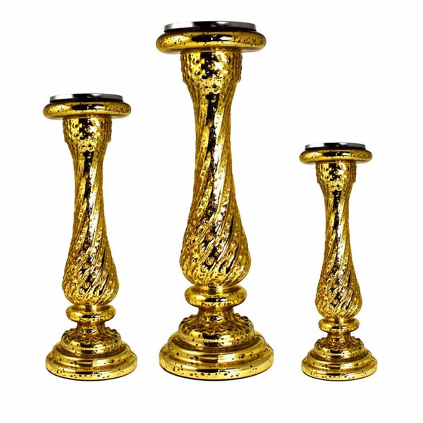 Elegantly Charmed 3 Pieces Glass Candle Holder, Gold-Candleholders-Gold-GLASS-JadeMoghul Inc.