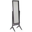 Elegantly Designed Cheval Mirror, Black-Floor Mirrors-Black-Wood & Glass-JadeMoghul Inc.