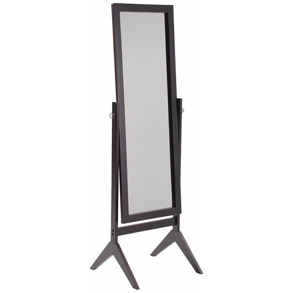 Elegantly Designed Cheval Mirror, Black-Floor Mirrors-Black-Wood & Glass-JadeMoghul Inc.