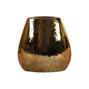 Elliptical Hammered Pattern Bellied Vase, Copper-Vases-Copper-Stoneware-Chrome Finish-JadeMoghul Inc.