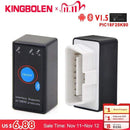ELM327 V1.5 PIC18F25K80 Chip OBD2 Code Reader Bluetooth J1850 Power Switch on/off 12V OBDII ELM 327 Diagnostic tool Scanner AExp