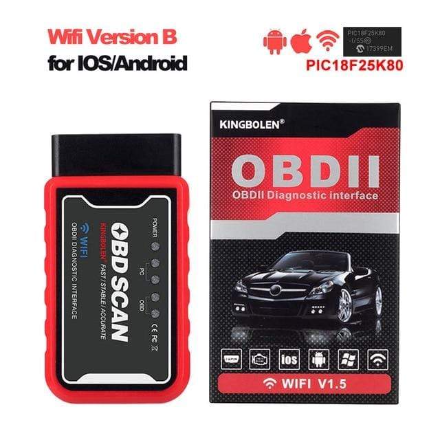 ELM327 WiFi/Bluetooth V1.5 PIC18F25K80 Chip OBDII Diagnostic Tool IPhone/Android ELM 327 V 1.5 ICAR2 OBDSCAN Scanner Code Reader AExp