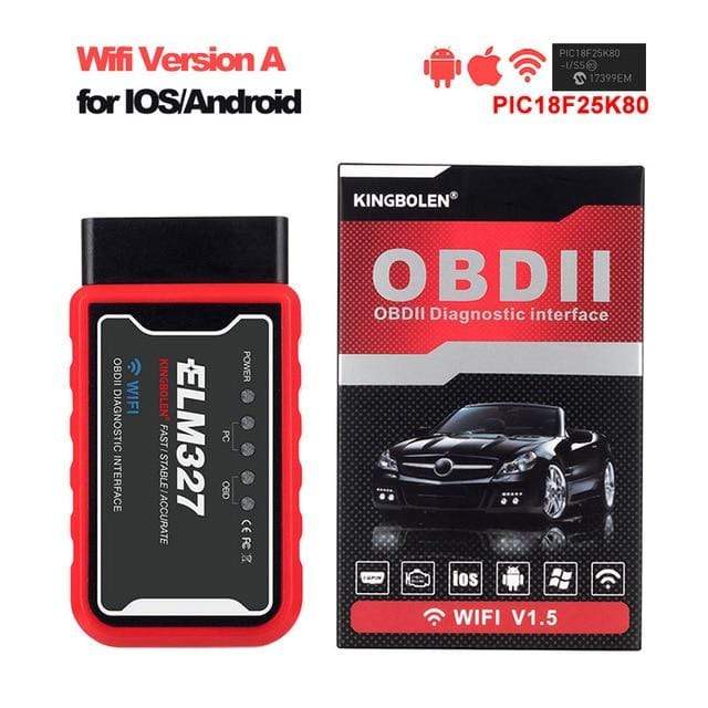 ELM327 WiFi/Bluetooth V1.5 PIC18F25K80 Chip OBDII Diagnostic Tool IPhone/Android ELM 327 V 1.5 ICAR2 OBDSCAN Scanner Code Reader AExp