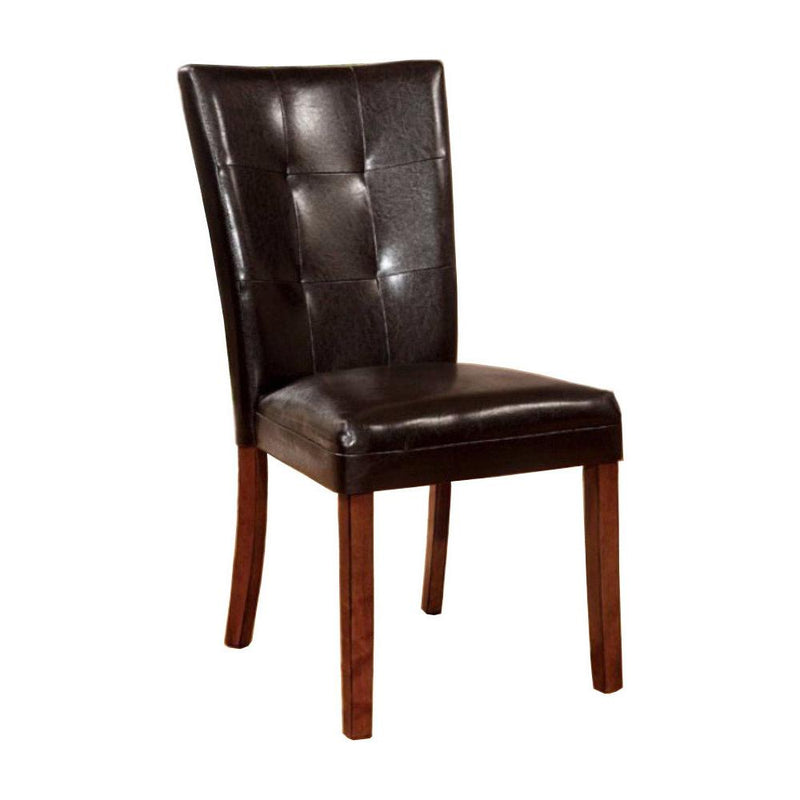 Elmore Side Chair With Dark Brown, Antique Oak Finish, Set Of 2-Armchairs and Accent Chairs-Antique Oak-Leatherette Solid Wood Wood Veneer & Others-JadeMoghul Inc.