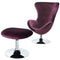 Eloise Contemporary Chair With Ottoman In Purple-Living Room Furniture Sets-Purple/Chrome-Flannelette Metal-JadeMoghul Inc.