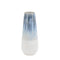 Elongated Shape Ceramic Vase with Distressed Pattern, Large, Blue and White-Vases-Blue and White-Ceramic-JadeMoghul Inc.