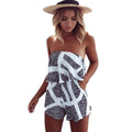 ELSVIOS Women Rompers print lace Jumpsuit Summer Short pleated Overalls Jumpsuit Female chest wrapped strapless Playsuit-1-L-JadeMoghul Inc.