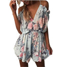 ELSVIOS Women Rompers print lace Jumpsuit Summer Short pleated Overalls Jumpsuit Female chest wrapped strapless Playsuit-11-L-JadeMoghul Inc.