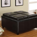 Elvina Transitional Storage Ottoman, Espresso-Footstools and Ottomans-Brown-Polyurethane Pigment-JadeMoghul Inc.