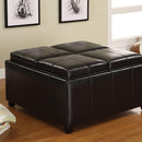 Elvina Transitional Storage Ottoman, Espresso-Footstools and Ottomans-Brown-Polyurethane Pigment-JadeMoghul Inc.