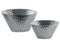 Embossed Round Shape Ceramic Vase With Tapered Bottom, Set of 2, Silver-Vases-Silver-Ceramic-JadeMoghul Inc.