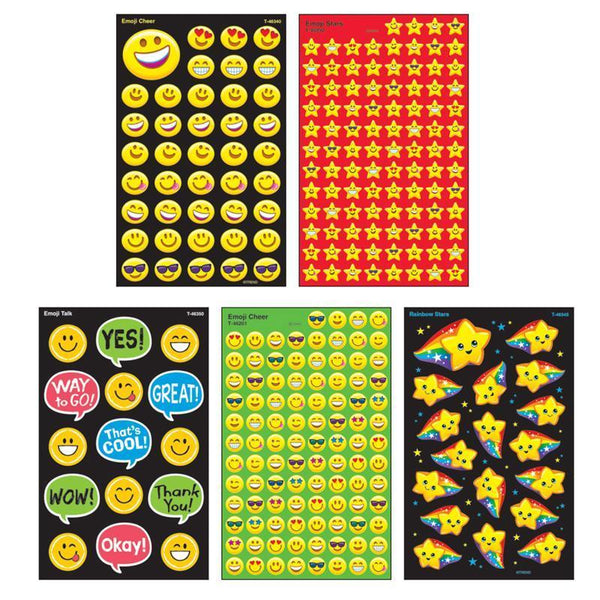 EMOJI SMILES STICKERS VARIETY PK-Learning Materials-JadeMoghul Inc.