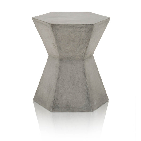 End Table In Slate Gray-Side Tables and End Tables-Gray-Concrete-JadeMoghul Inc.