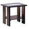 End Table With Glass Insert And Bottom Shelf, Espresso Brown-Side Tables and End Tables-Brown-Wood-JadeMoghul Inc.