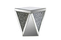 End Table with Square Mirrored Top, Clear-Side & End Tables-Clear-Mirror, Glass and Wood-JadeMoghul Inc.