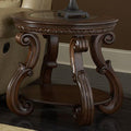 Wood End Table With an Open Shelf, Cherry Brown