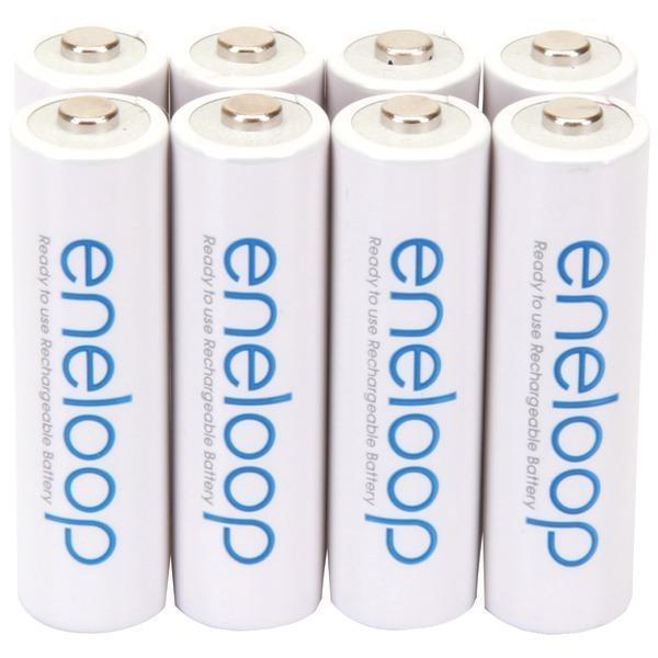 eneloop(R) Rechargeable Batteries (AA; 8 pk)-Round Cell Batteries-JadeMoghul Inc.