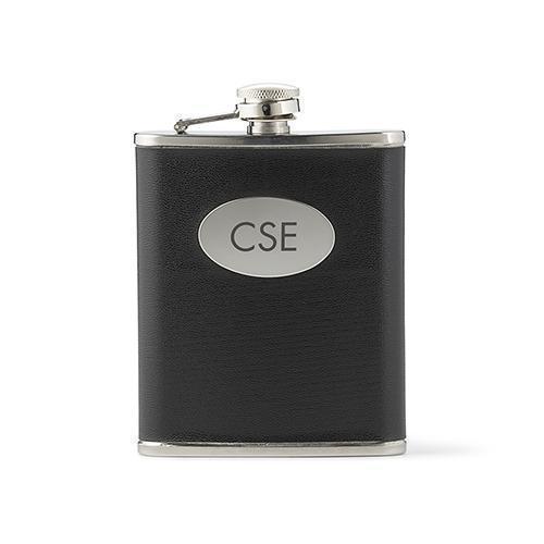 Engraved Black and Silver Men's Hip Flask (Pack of 1)-Personalized Gifts By Type-JadeMoghul Inc.